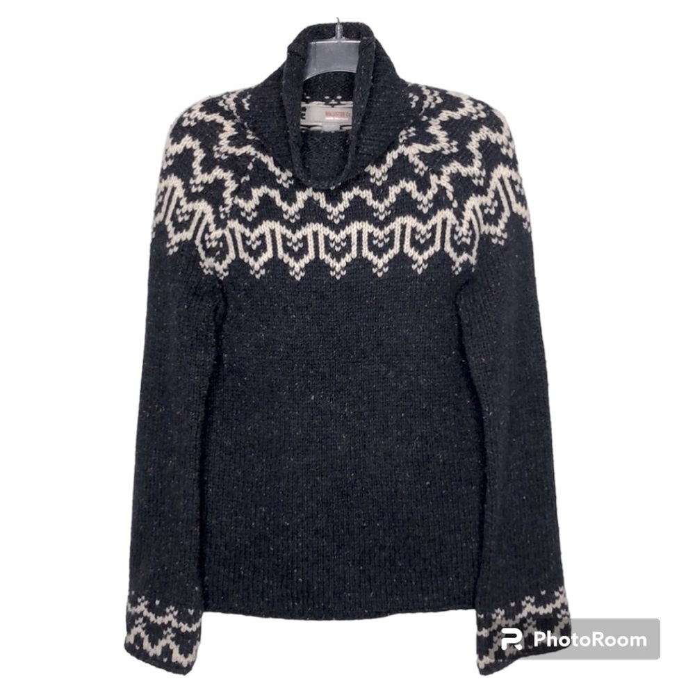 Hollister Co. Fair Isle Wool Blend Sweater Blue M